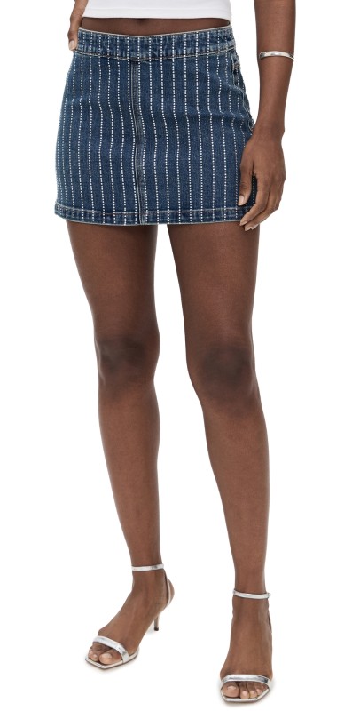 ABRAND 95 Mini Skirt Petra Diamante Mid Vintage Indigo