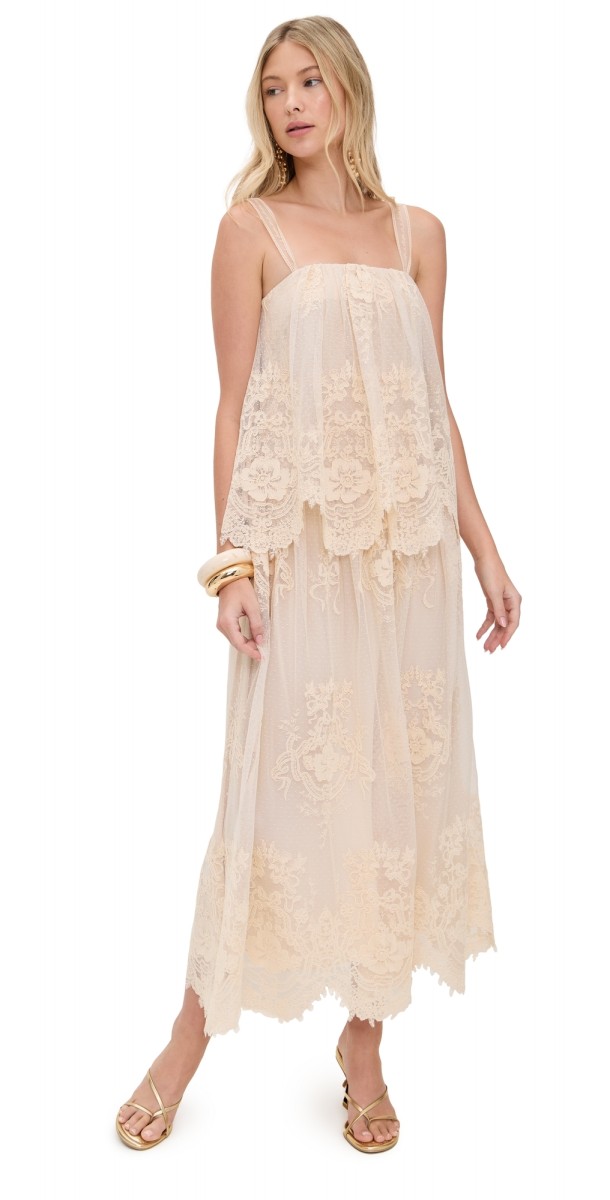 Zimmermann Hypnotic Lace Dress Cream