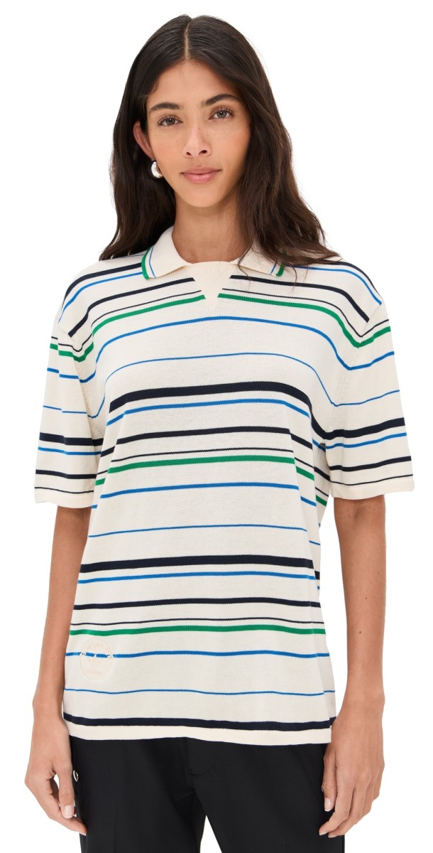adidas Adidas x Wales Bonner Unisex Knit Polo Whi/Green/Blubir/Nindi