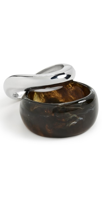 SHASHI Bangle Set Brown/Silver