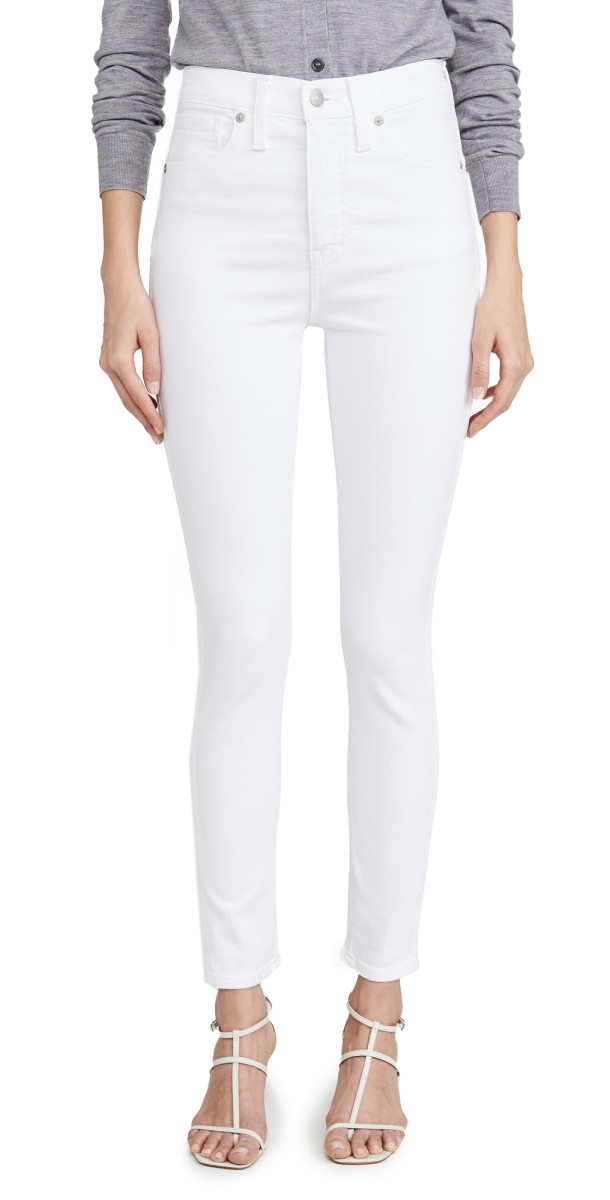 Madewell 10'' High Rise Skinny Jeans Pure White