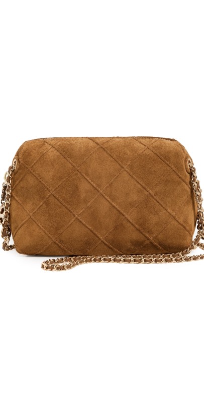 Tory Burch Fleming Suede Crossbody Bag Chicory Brow