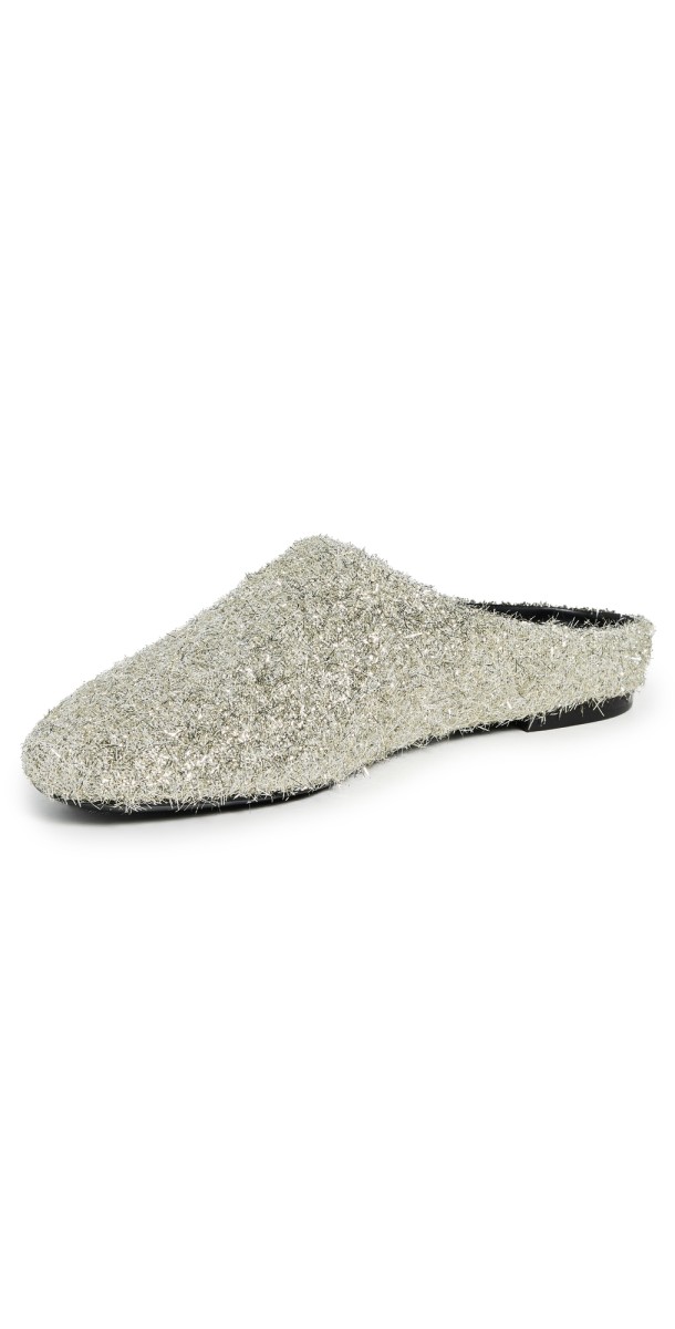 SIMONMILLER Tinsel Riad Slippers Silver