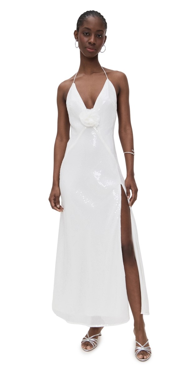 BARDOT Aradia Sequin Halter Dress Orchid Wht
