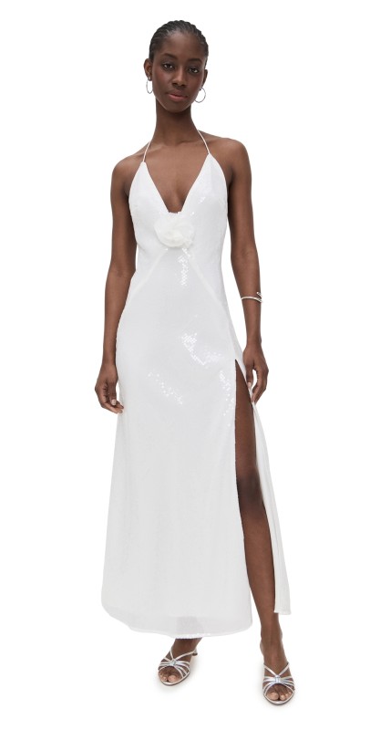 BARDOT Aradia Sequin Halter Dress Orchid Wht