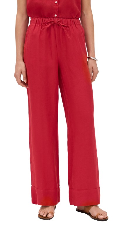 Alex Mill Riley Pants In Linen Crimson