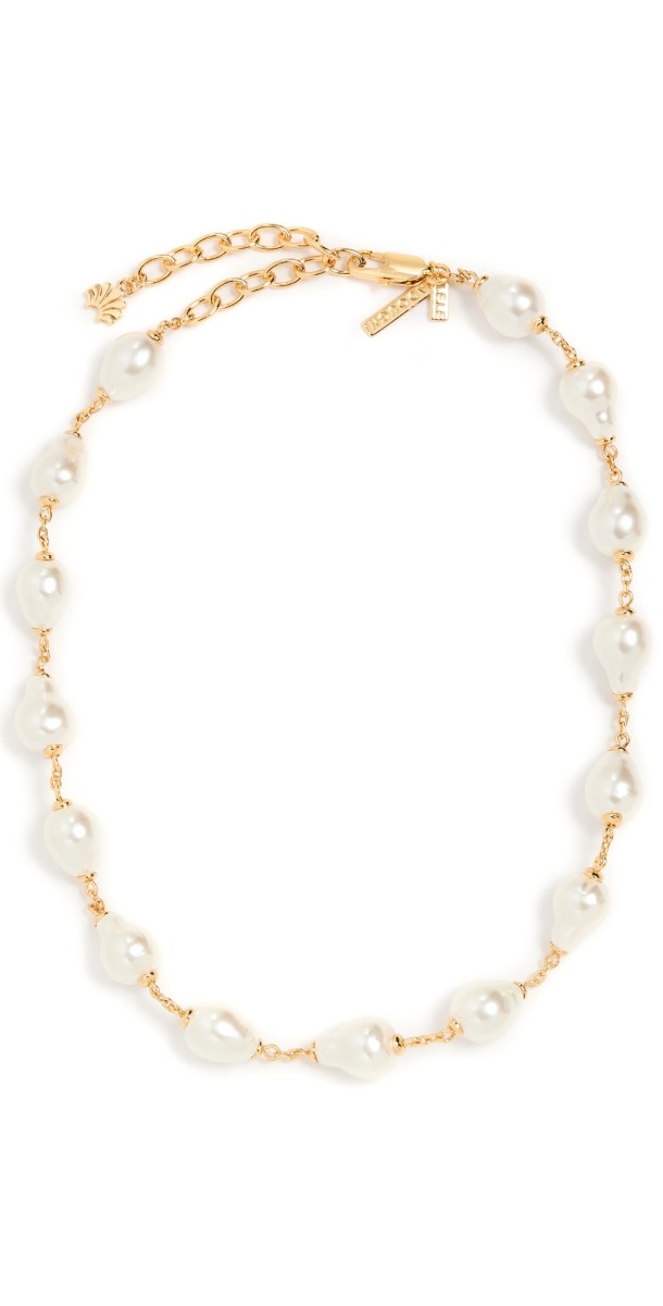 Lele Sadoughi Pearl Station Necklace Pearl 100