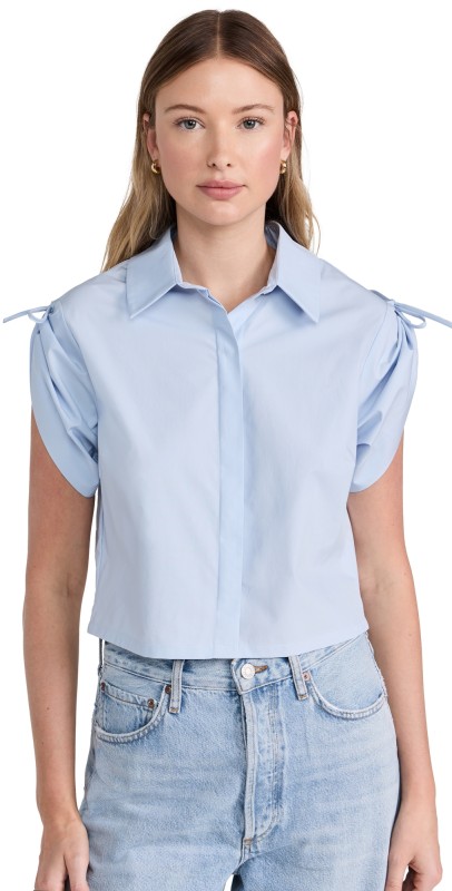 HEVRON Emma Top Light Blue