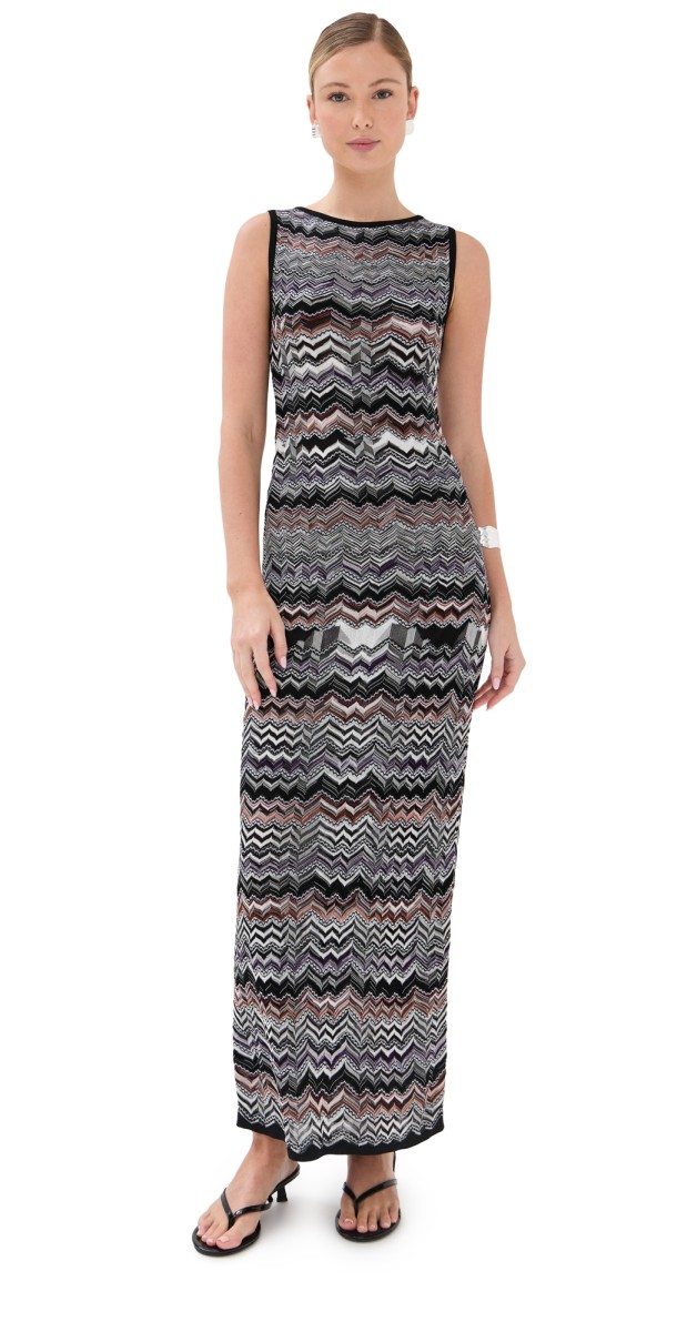Missoni Sleeveless Long Dress Dark Tones