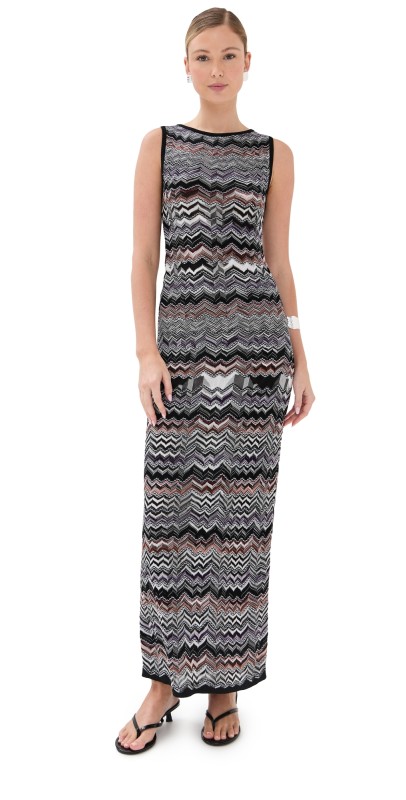 Missoni Sleeveless Long Dress Dark Tones