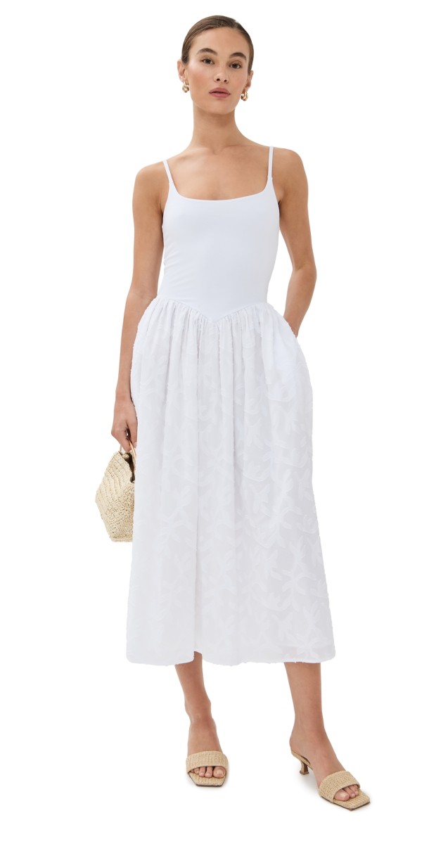 LE BOP Eyelet Alix Dress White