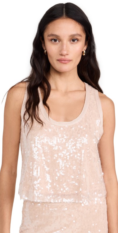 Ramy Brook Chelsey Top Nude Sequin