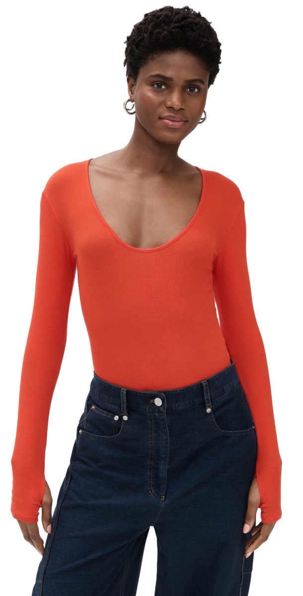 Rodebjer Cora Thong Bodysuit Red