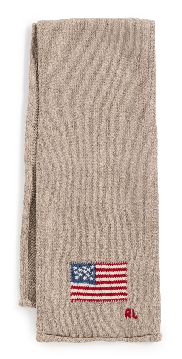 Polo Ralph Lauren Flag Scarf Taupe Mult