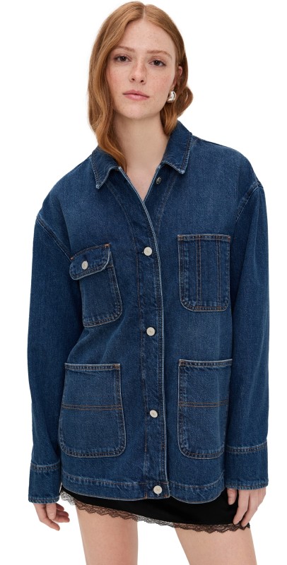 Reformation Emery Denim Chore Barn Jacket Melville