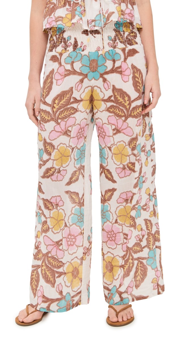Bell Beach Pants Turq Yellow Floral