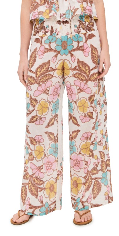 Bell Beach Pants Turq Yellow Floral