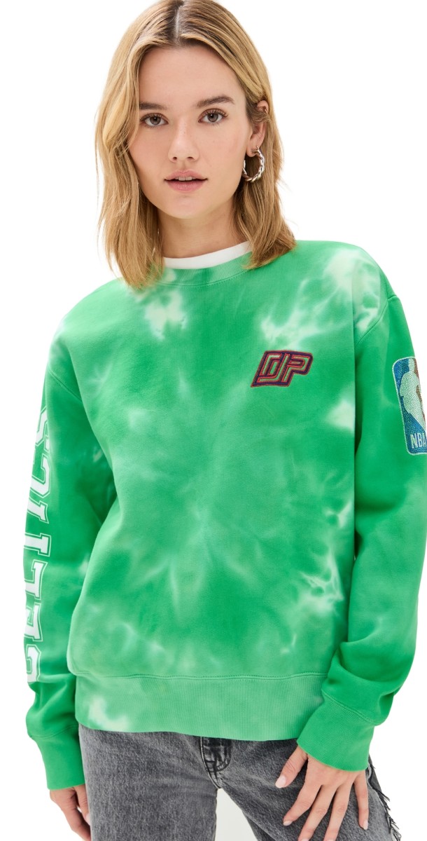 DANNIJOPRO Celtics Team Crew Sweatshirt Tie Dye