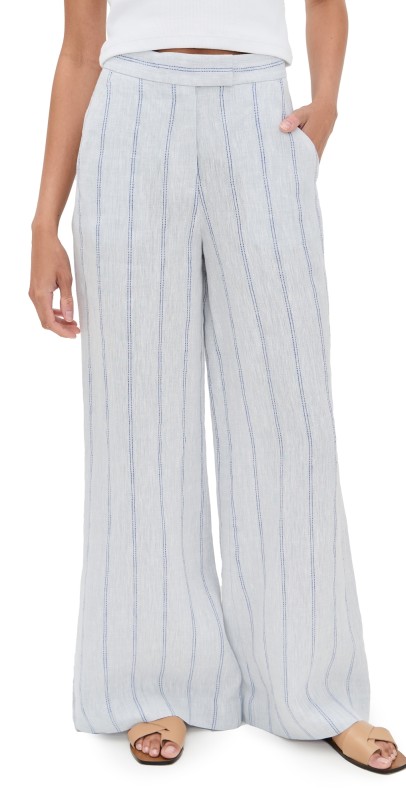 HEVRON Capri Pants Blue Stripe