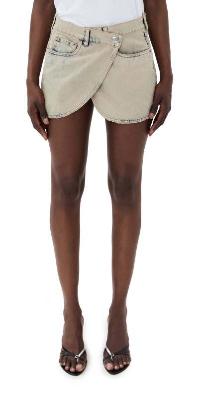 Coperni Denim Mini Skirt Grey Greige