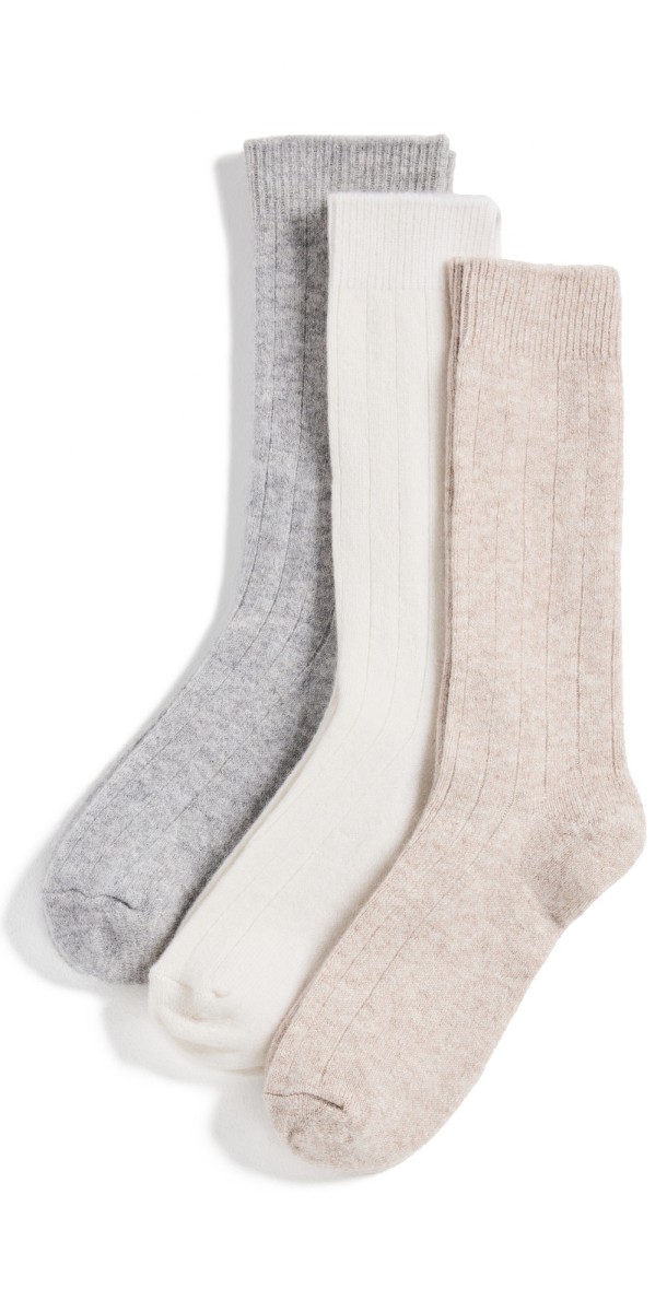 White + Warren 3 Piece Sock Set Neutral