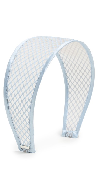 LELET NY Giselle Fishnet Wide Headband Sky Blu