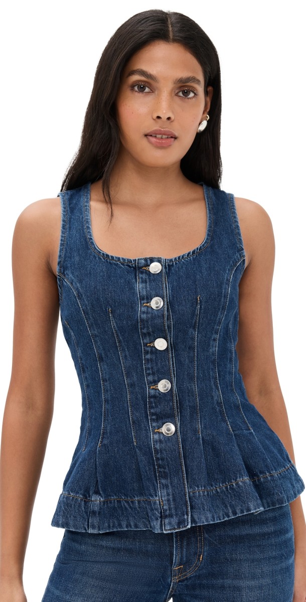 ALIGNE Valentina Denim Top Mid Blue