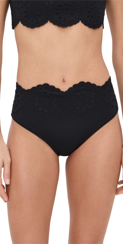 Sea Mae Scallop Bikini Bottoms Black