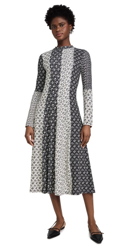 Sea Panna Printed Spandex Dress Black