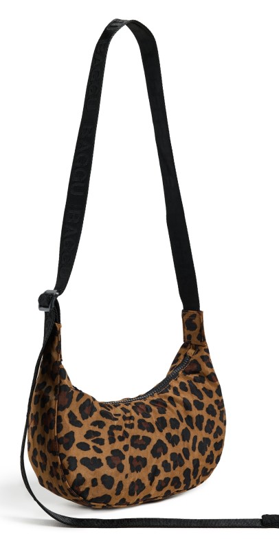 BAGGU Small Nylon Crescent Bag Leopard