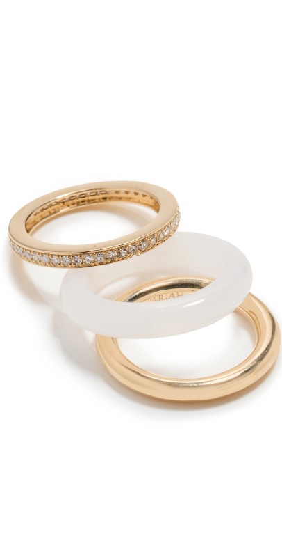 By Pariah Slim Classic Ring Stack Set White Jasper