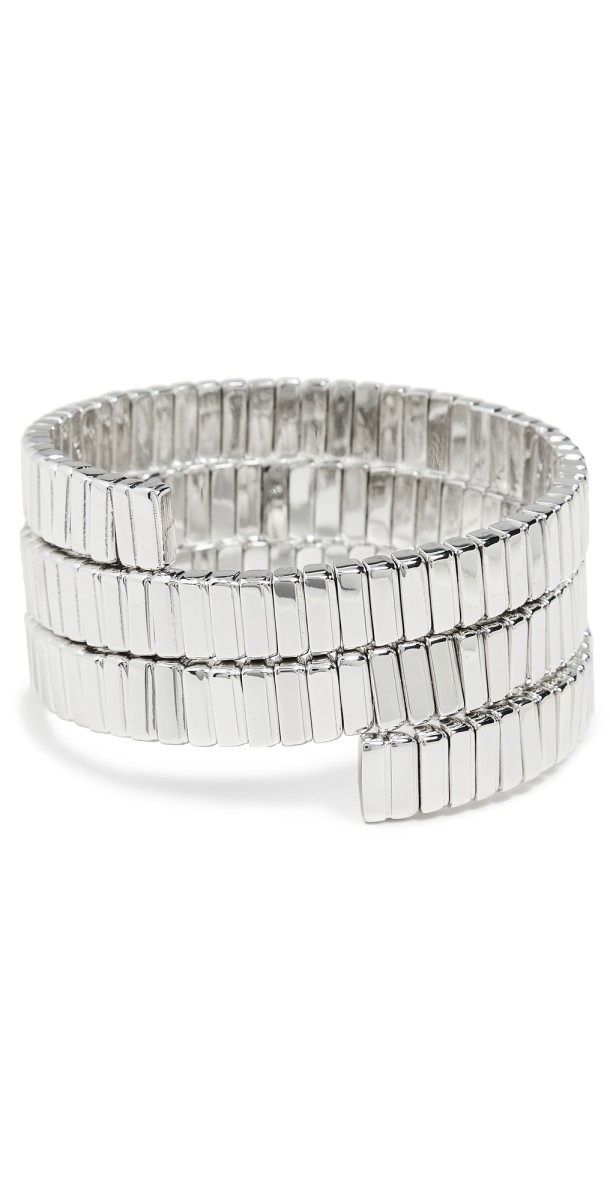Roxanne Assoulin The Flat Cobra Triple Wrap Bracelet Silver