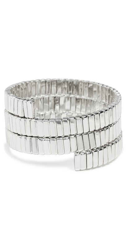 Roxanne Assoulin The Flat Cobra Triple Wrap Bracelet Silver