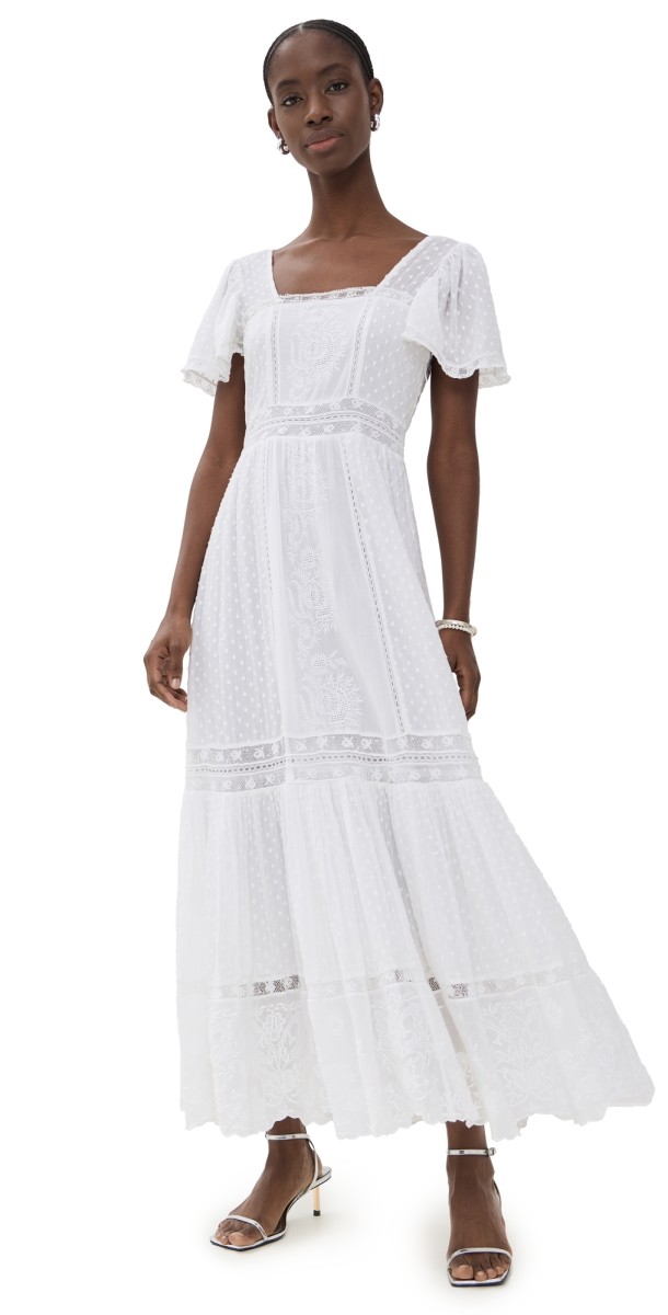 LoveShackFancy Norma Dress White