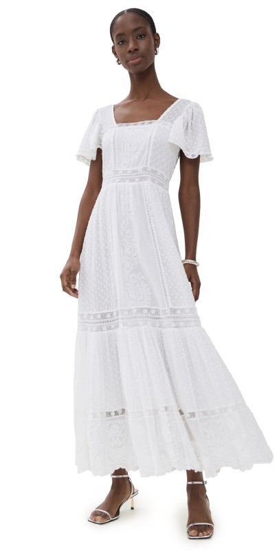 LoveShackFancy Norma Dress White