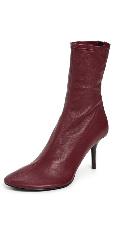 Acne Studios Leather Ankle Booties Wine Red