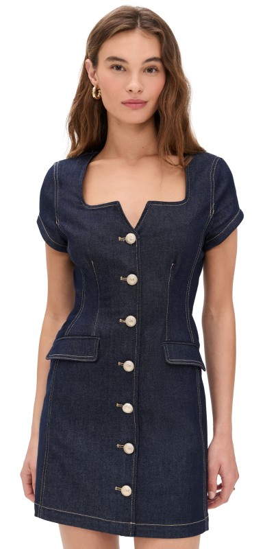 Generation Love Brunella Sheen Denim Dress Dark Denim Blue