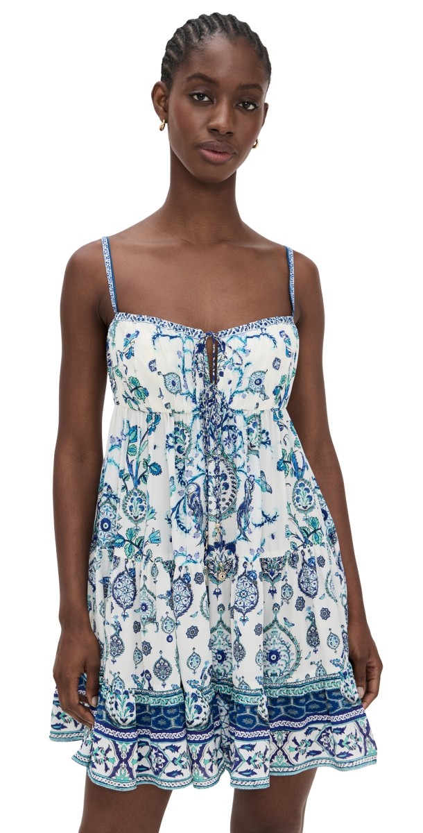 Camilla Gathered Bust Tiered Mini Dress Isnik Lullaby