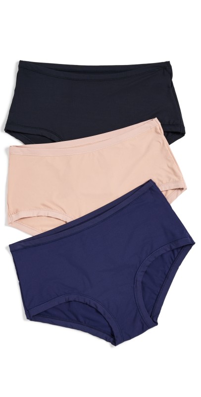 Hanky Panky Boy Shorts 3 Pack Black/Almond/Retrograd