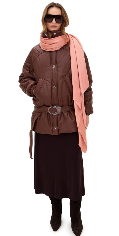 Marbell Amy Faux Leather Puffer Mocha Mousse