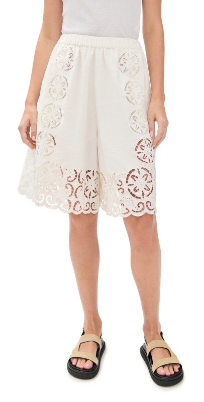 Sea Dahlia Eyelet Shorts Pearl
