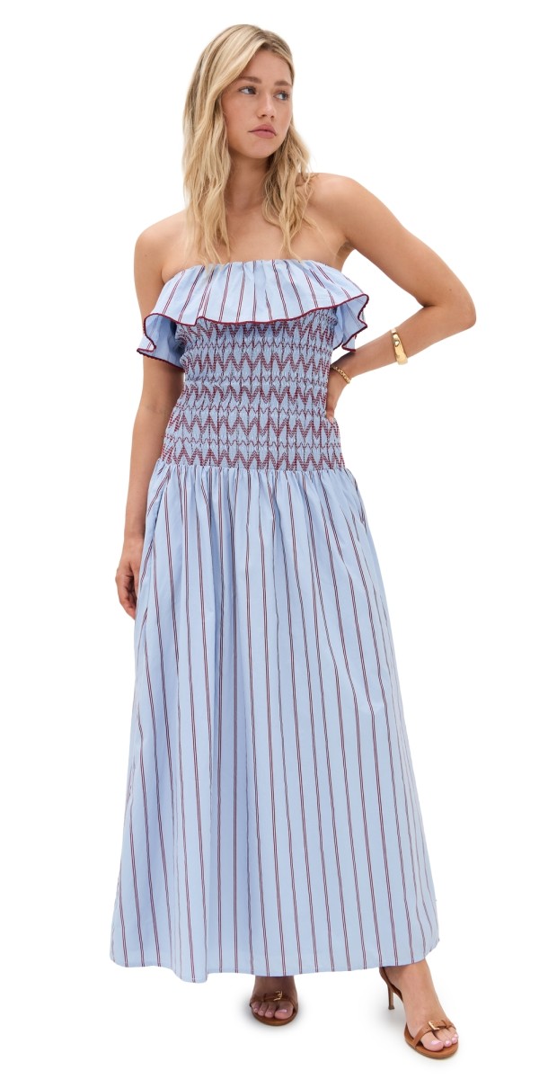 Line & Dot Getty Dress Blue/Red
