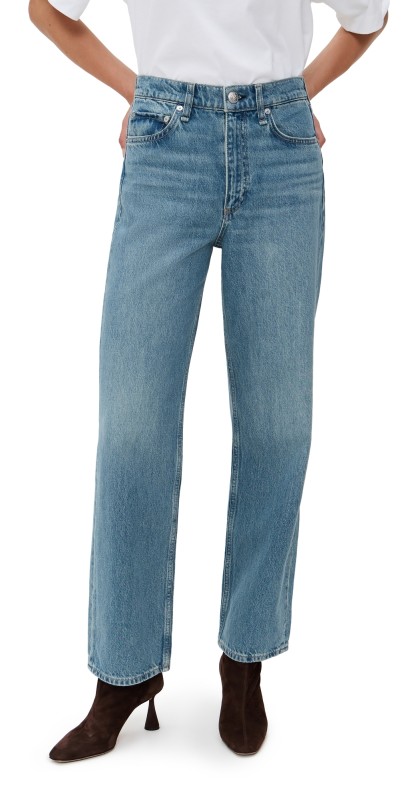 rag & bone Shea High Rise Ankle Straight Jeans Ithca