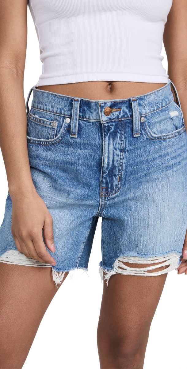 Madewell Relaxed Mid-Length Denim Shorts in Brockport Wash Brockport Wash