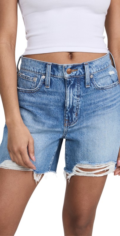 Madewell Relaxed Mid-Length Denim Shorts in Brockport Wash Brockport Wash