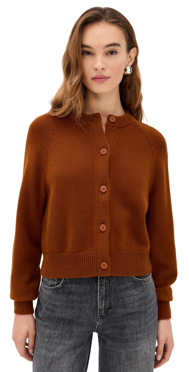 ALIGNE Tania Diamante Cardigan Cognac