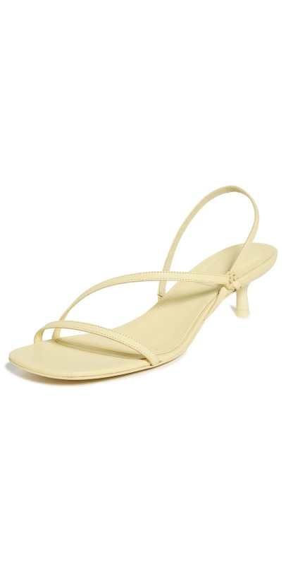 SIMKHAI Cedonia Simkhai Logo Stud Strappy Kitten Heel Sandals Buttercream