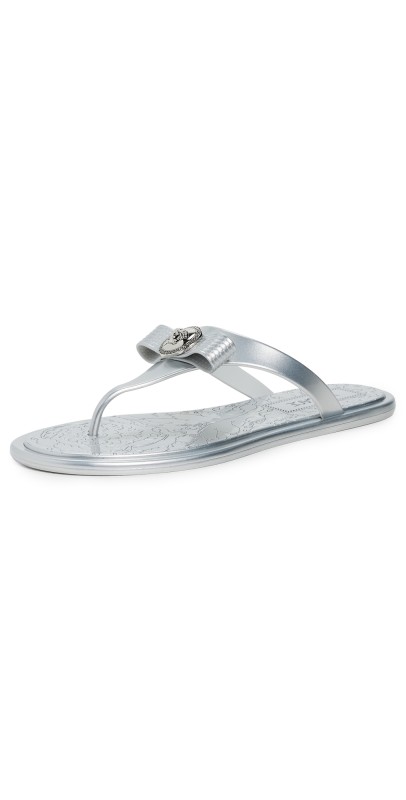 Versace Fabric Slides 1E01P-Silver-Palladium
