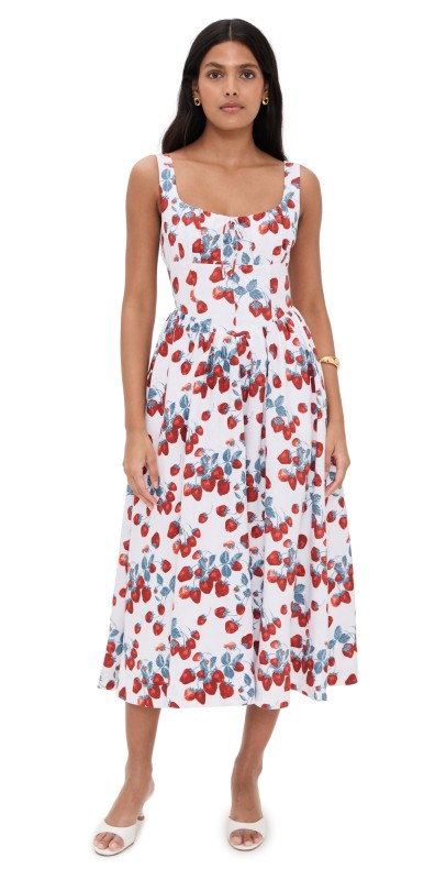 Reformation Balia Linen Dress Strawberry Jam