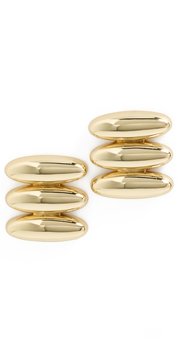 Luv Aj Milan Bead Stud Earrings Gold